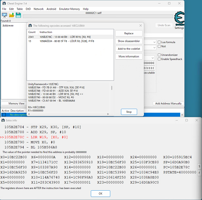 Preview Cheat Engine with Android ceserver in Emulator 